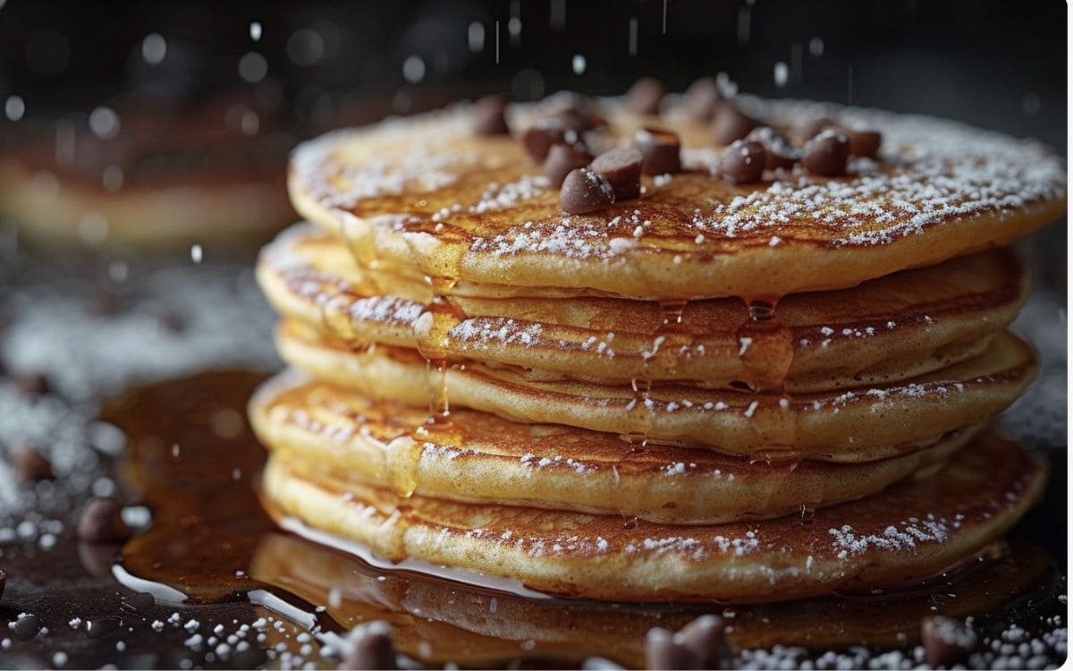 Air Fryer Chocolate Chips Pancakes