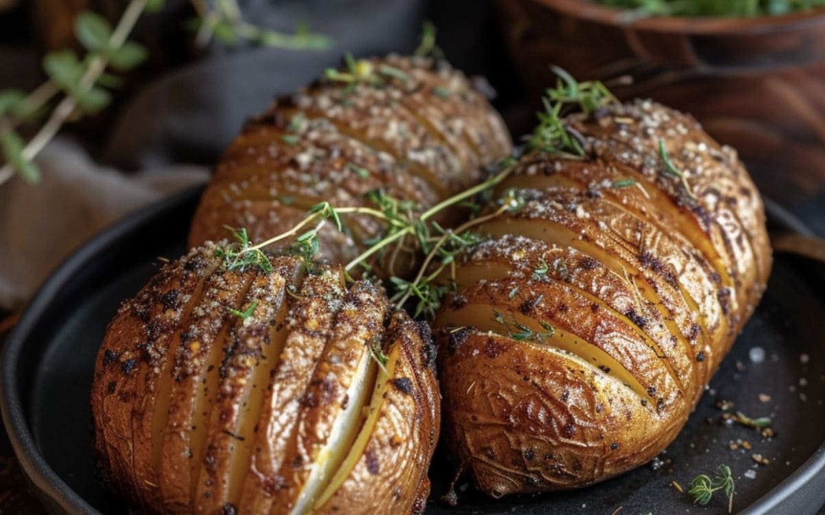 Air Fryer Hasselback Potatoes