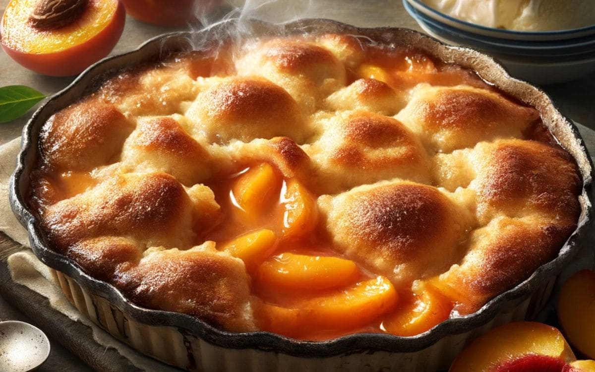 Air Fryer Peach Cobbler