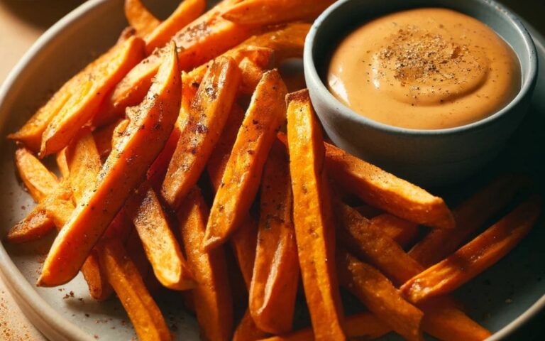 IRRESISTIBLE Air Fryer Sweet Potato Fries with Maple Dip