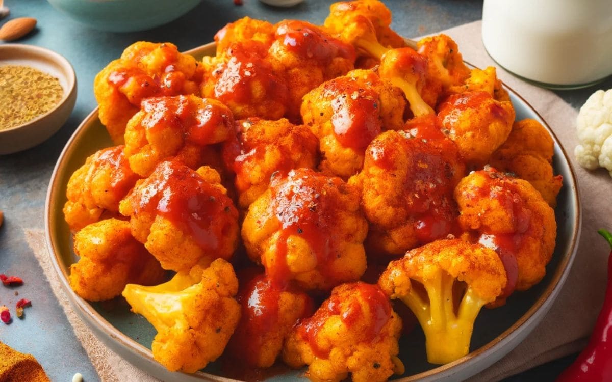 Air Fryer Vegan Buffalo Cauliflower Wings