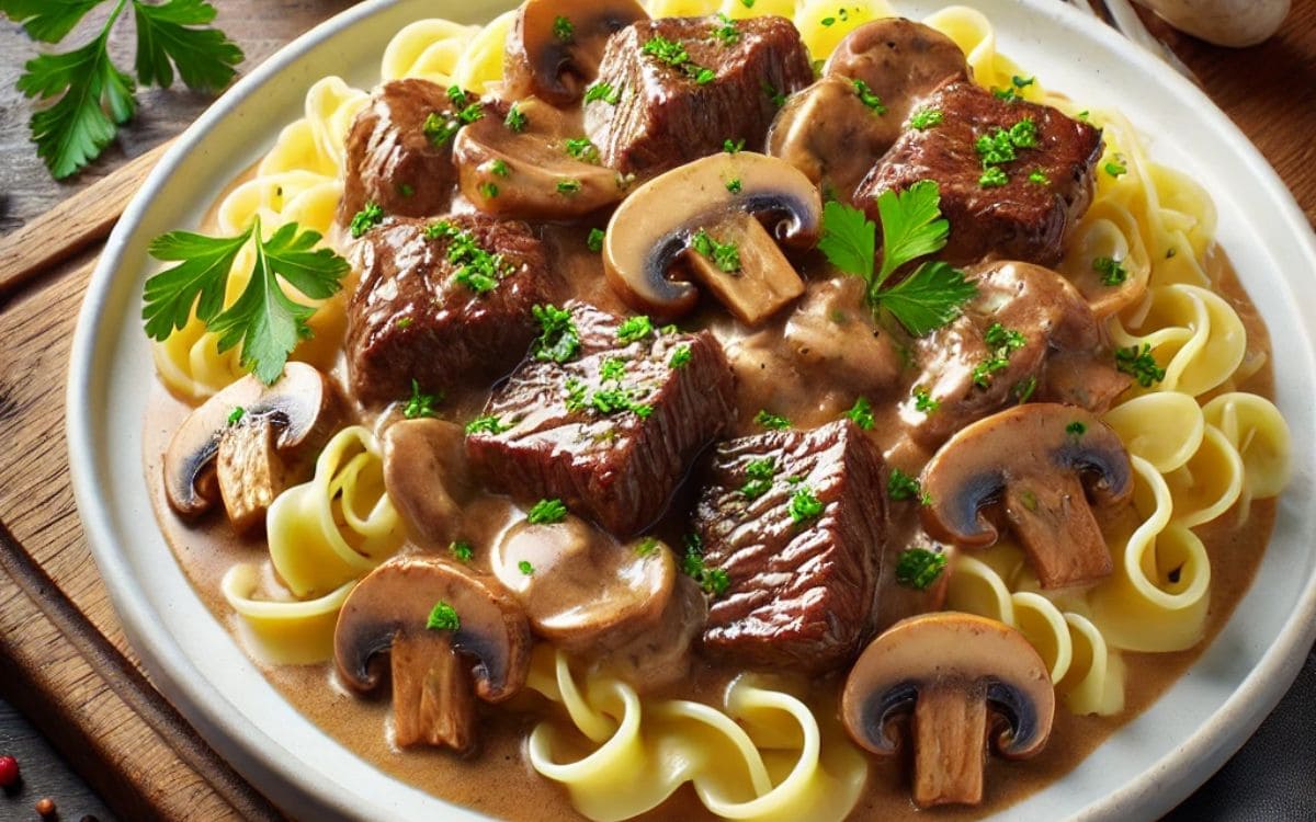 Air Fryer Beef Stroganoff