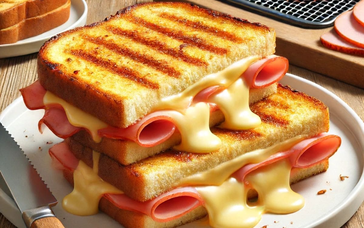 Grilled Ham and Cheese in the Air Fryer