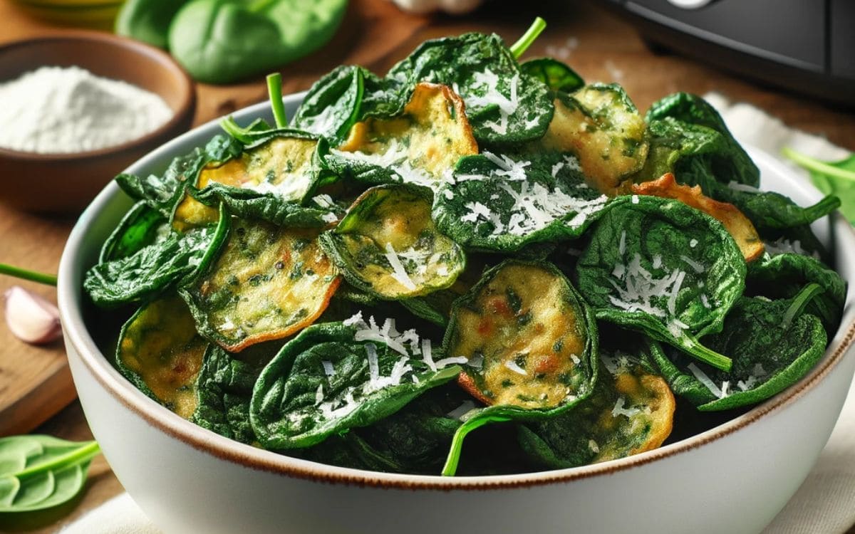 Spinach Chips in the Air Fryer