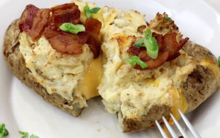 Air Fryer Cheese and Bacon Baked Potatoes