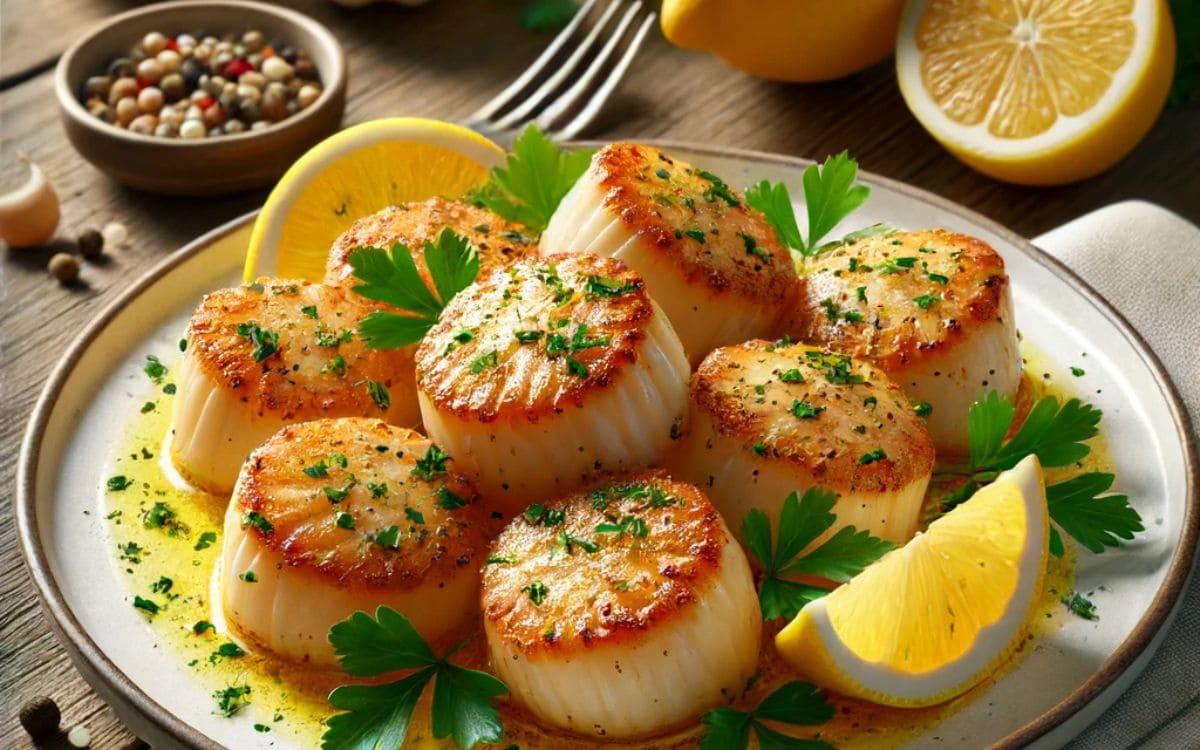 Air Fryer Lemon-Herb Scallops