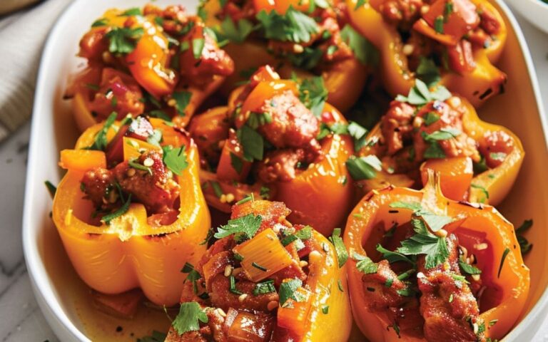 Air Fryer Stuffed Orange Peppers: Ready in 30 Minutes