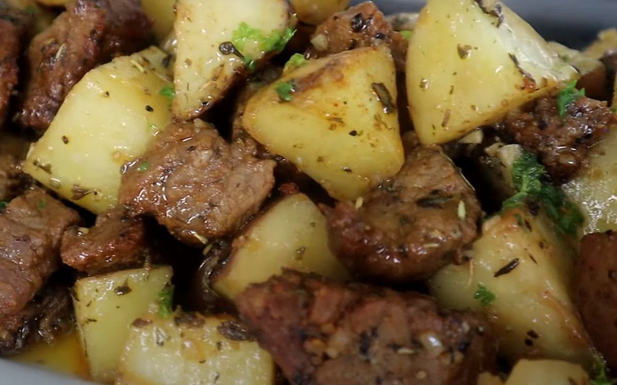 Garlic Butter Air Fryer Steak and Potatoes