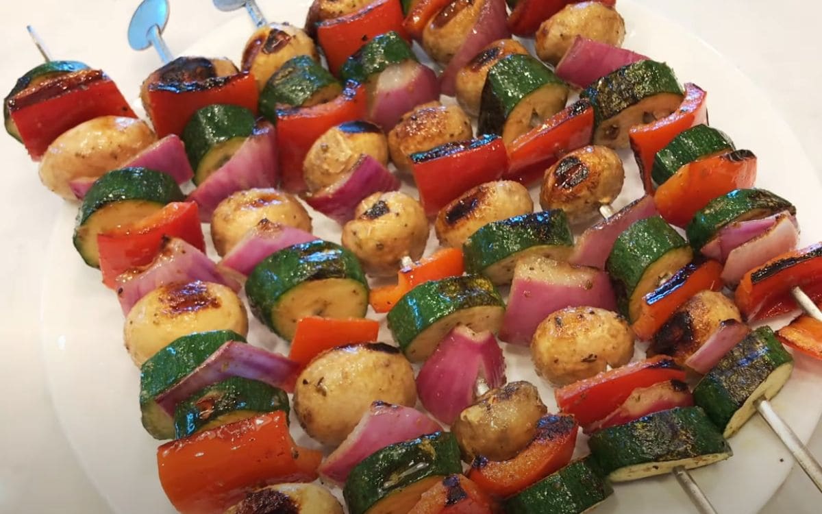 Air Fryer Roasted Veggie Skewers