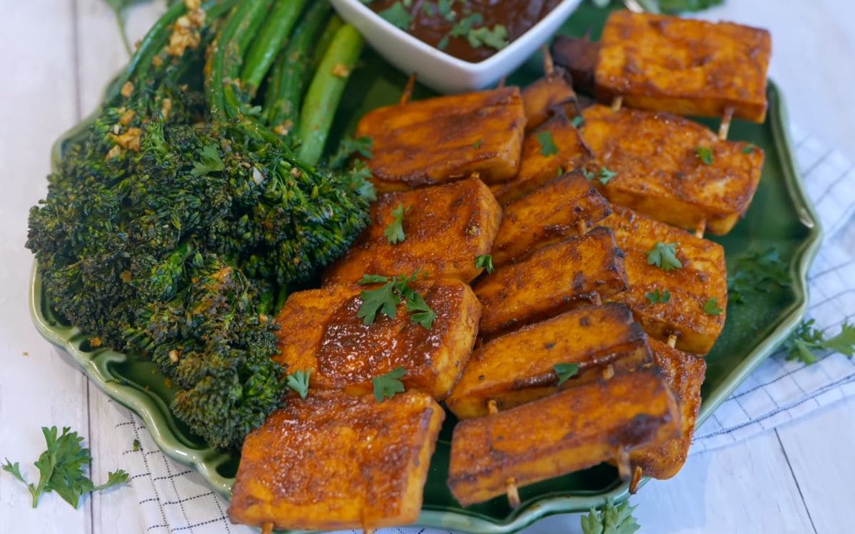 Vegan BBQ Tofu Ribs in the Air Fryer